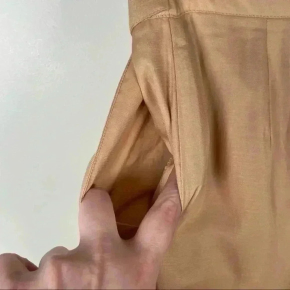 L'Academie The Danette Bronze Button Fly Belted High Rise Trouser Pants - Picture 10 of 10